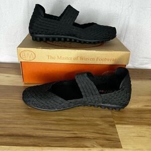 Bernie Mev Black Mary Jane Memory Foam Flats Size UK 37 US 6